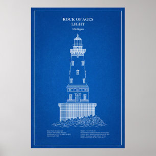Poster Phare de Rock of Ages - Michigan - AD