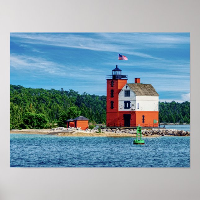 Poster Phare de Round Island (Devant)