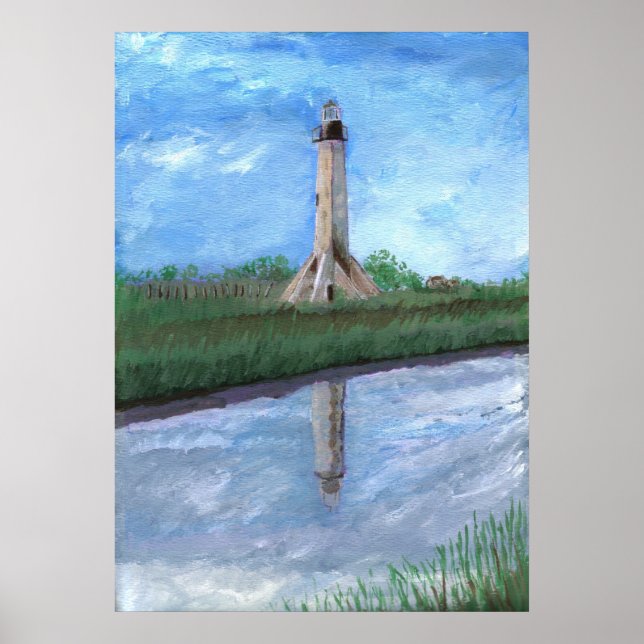 Poster Phare de Sabine Pass, Louisiane (Devant)