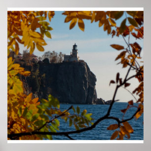 Poster Phare de Split Rock en automne