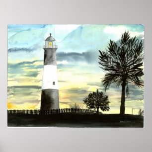 POSTER PHARE D'ÎLE DE TYBEE