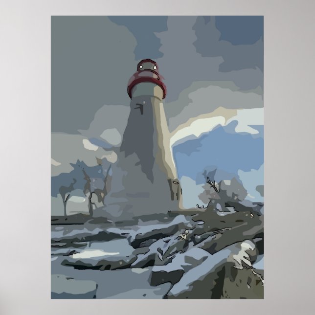 Poster Phare en Neige (Devant)