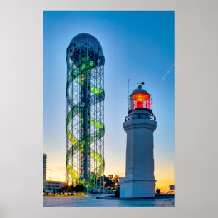 Poster Phare et tour alphabétique