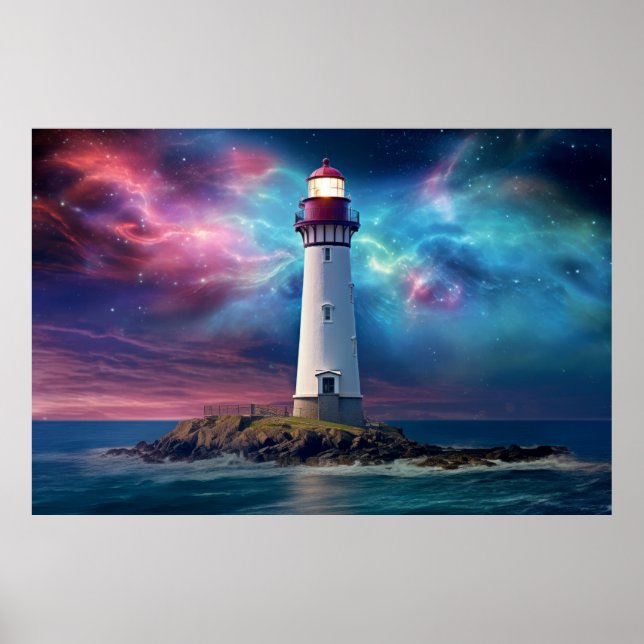 Poster Phare Nature Monde Paysage fantastique Image (Devant)