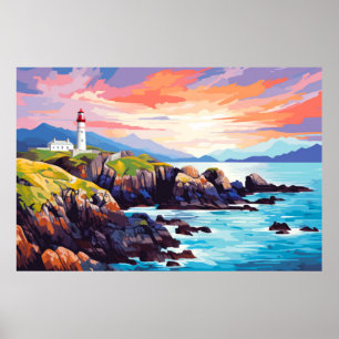 Poster Phare Ocean Coast Paysage Nature