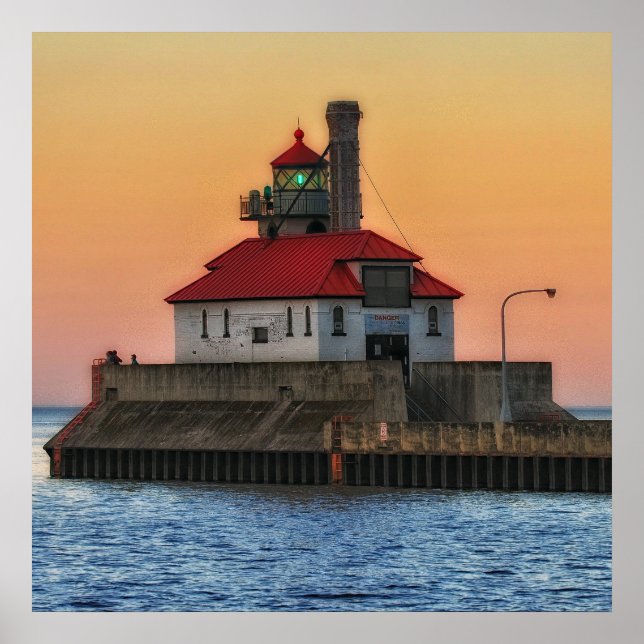 Poster Phare sur le lac Supérieur, Duluth Minnesota (Devant)