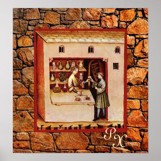 Poster PHARMACIE ANTIQUE, Pharmaciste, Médecine, Pharmaci (Devant)