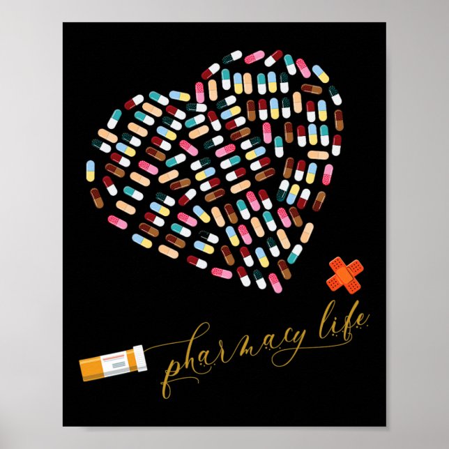 Poster Pharmacie de la vie Heart Happy Valentine (Devant)