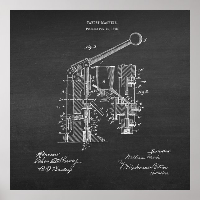 Poster Pharmacie Imprimer no 5 Tablet Machine Brevet (Devant)
