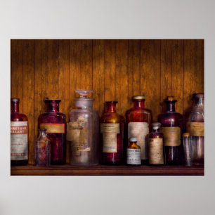 Poster Pharmacie - Liniment, Pastilles et Antiseptique