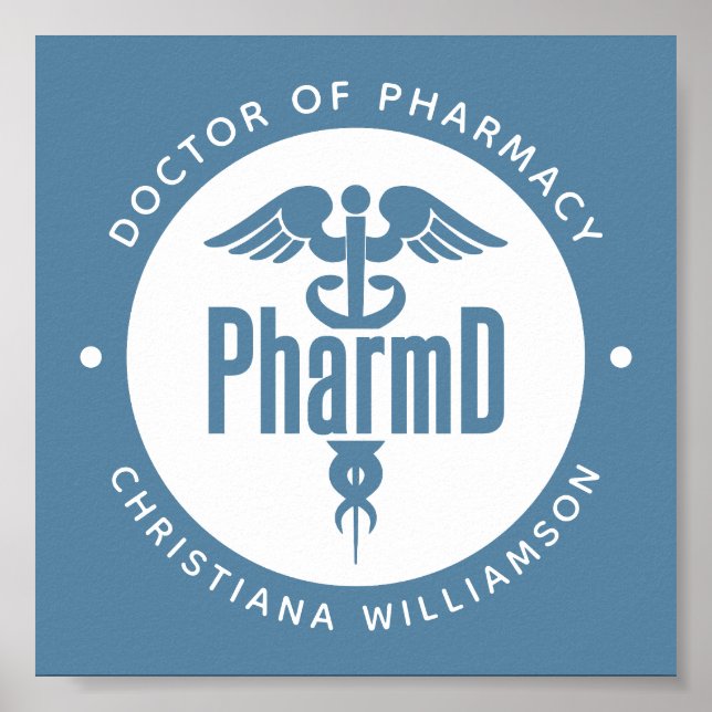 Poster PharmD Docteur en pharmacie Pharmacy Graduation Ph (Devant)