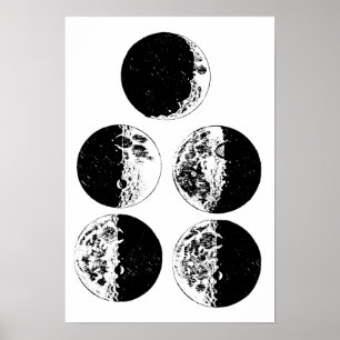 Poster Phases de la lune Astronomie Space Art illustratio
