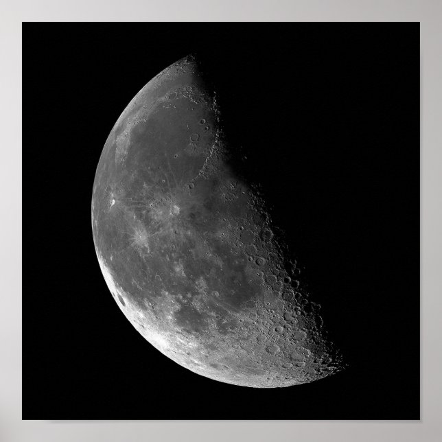 POSTER PHASES DE LA LUNE, DEMI-LUNE. PHOTO 4 DE 5. (Devant)