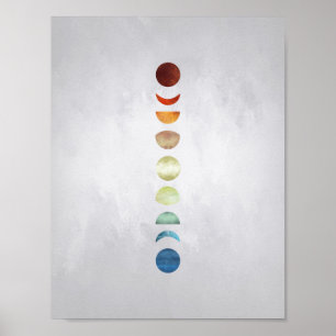 Poster Phases de la lune OEuvre murale