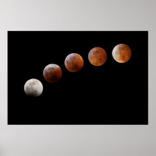 Poster Phases de Pleine lune Total Éclipse lunaire Colo