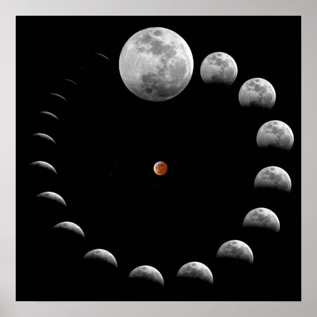 Poster Phases lunaires (Devant)