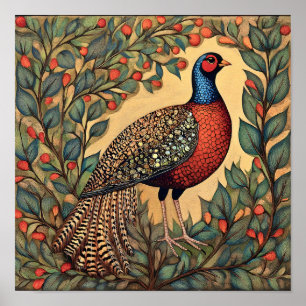 Poster Pheasant Cottagecore peinture Vintage Imprimer