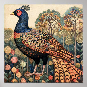 Poster Pheasant Cottagecore peinture Vintage Imprimer