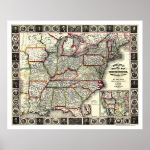 Poster Phelps Etats-Unis tracent 1852