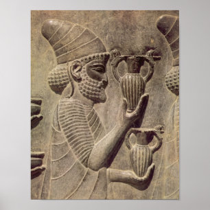 Poster Phénicien portant deux offrant, soulagement de
