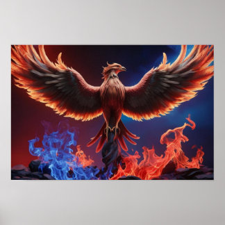 Poster Phénix de feu : Renaissance dans les flammes rouge