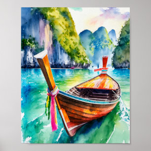 Poster Phi Phi Island Krabi Thaïlande Aquarelle