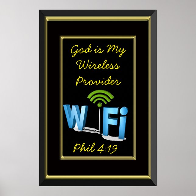 Poster Phil 4:19 Dieu est mon fournisseur sans fil (Devant)
