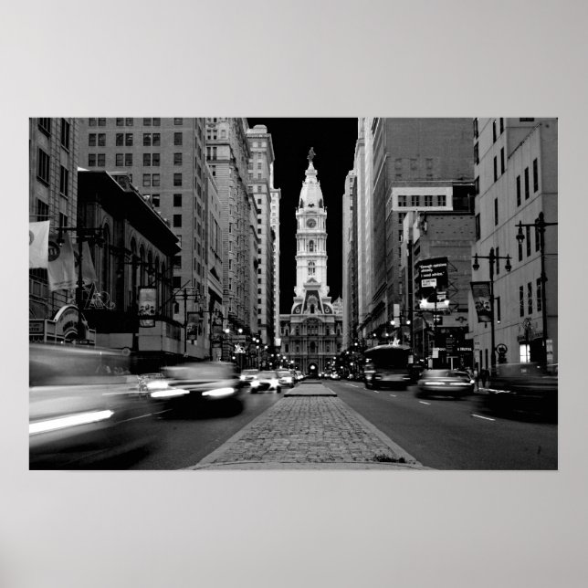 Poster Philadelphie à l'affiche de nuit (Devant)