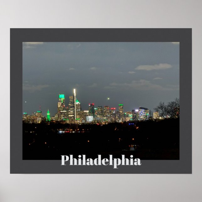 Poster Philadelphie à l'affiche de nuit (Devant)
