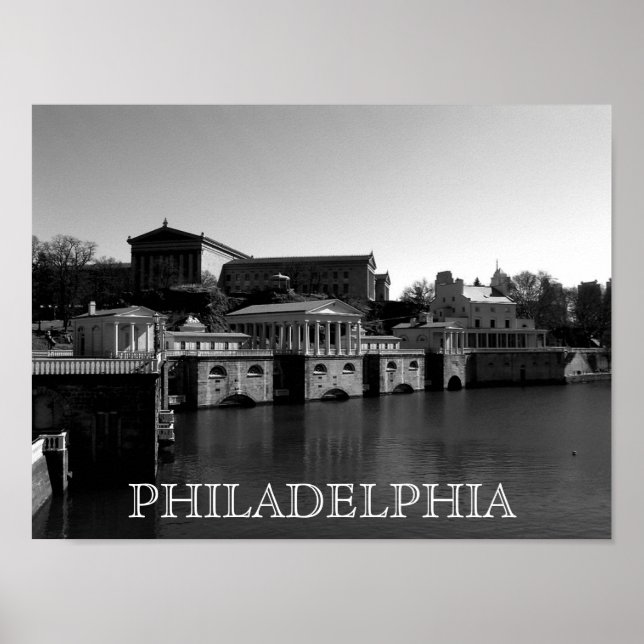 Poster Philadelphie Art Museum et Water Works (Devant)