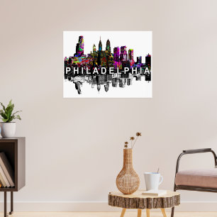 Poster Philadelphie, Pennsylvanie en graffiti