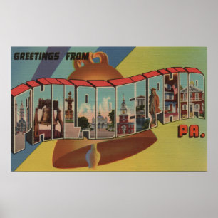 Poster Philadelphie, Pennsylvanie (Liberty Bell)