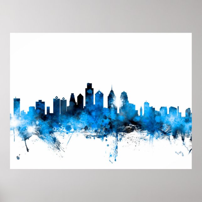 Poster Philadelphie Pennsylvanie Skyline (Devant)