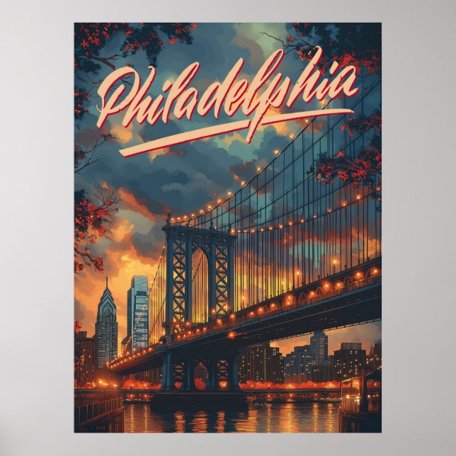 Poster Philadelphie, Pennsylvanie : Un Vintage (Devant)