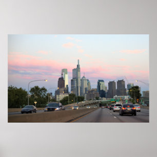 Poster Philadelphie Skyline Sunset Photo