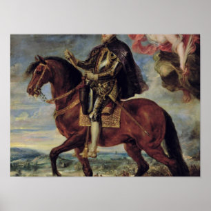 Poster Philip II couronné par victoire, 1628