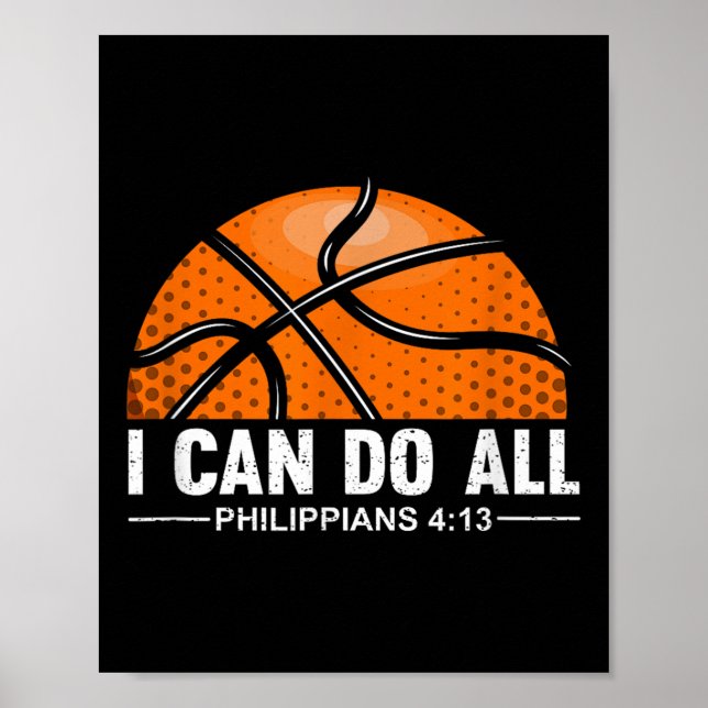 Poster Philipans 4 13 I Can Do All Things Christian Baske (Devant)
