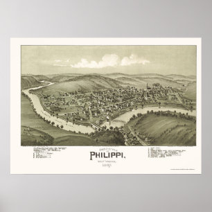 Poster Philippi, WV Panoramic Map - 1897