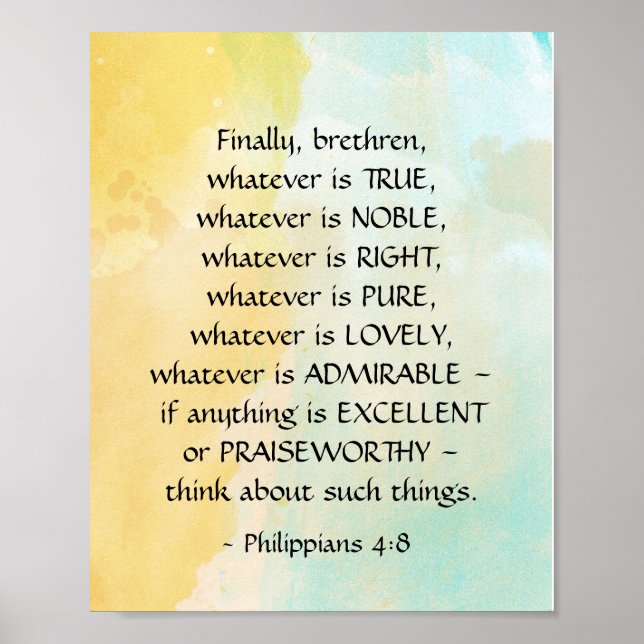 Poster Philippians 4:8 Whatever is True (Devant)