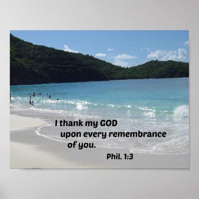 Poster Philippiens 1:3 Je remercie Dieu pour chaque (Devant)