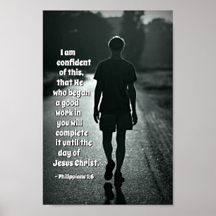 Poster Philippiens 1:6 Celui qui a commencé une bonne oeu
