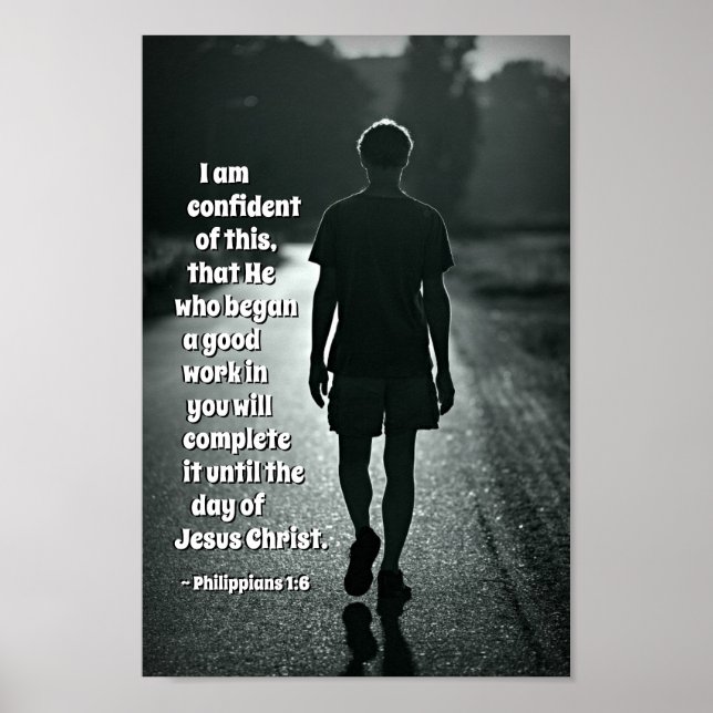 Poster Philippiens 1:6 Celui qui a commencé une bonne oeu (Devant)