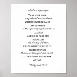 Poster Philippiens 1:9-11 Écriture