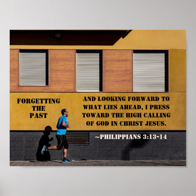Poster Philippiens 3:13-14 Presse vers la haute vocation (Devant)