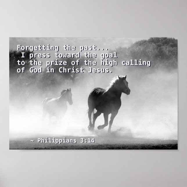 Poster Philippiens 3:14 Je presse vers le but, Chevaux (Devant)