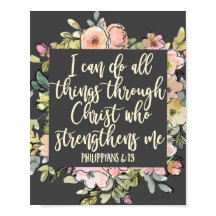 Philippiens 4:13 Bible Verse Joli Pastel Floral