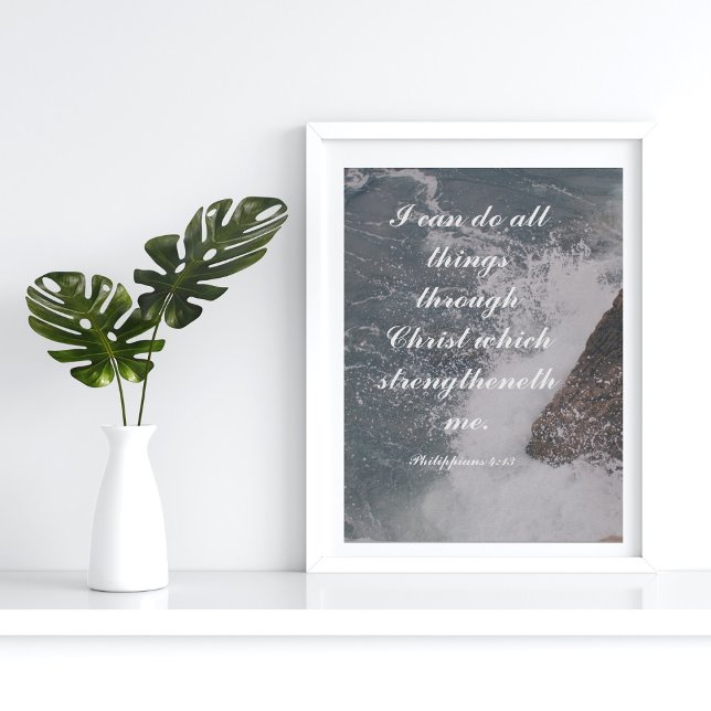 Poster Philippiens 4:13 Bible Verse Majestic Océan (Créateur téléchargé)