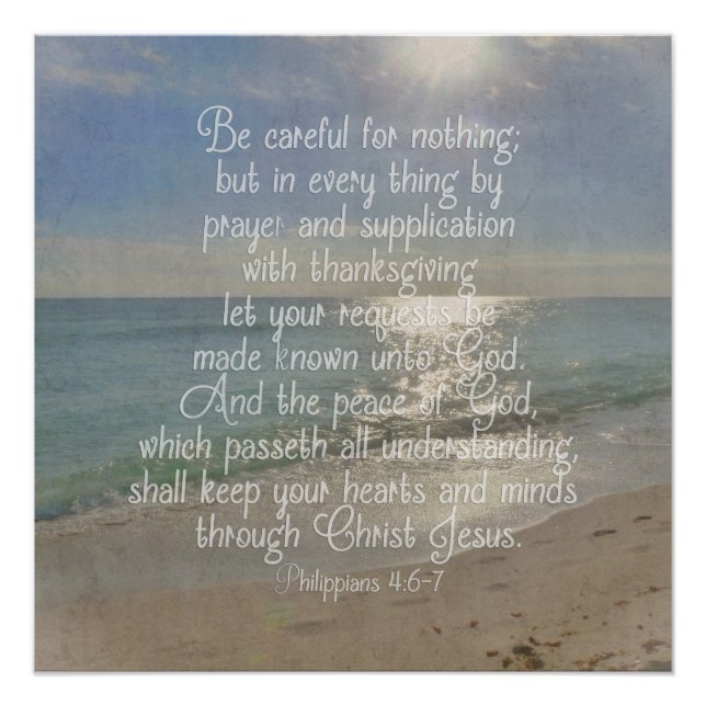 Poster Philippiens 4:13 Peace Bible Verse Beach Christian (Devant)