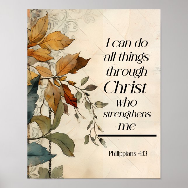Poster Philippiens 4:13 Toutes les choses par la Bible du (Devant)