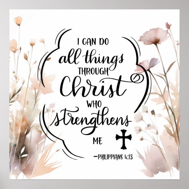 Poster Philippiens 4:13 Toutes les choses par la Bible du (Devant)